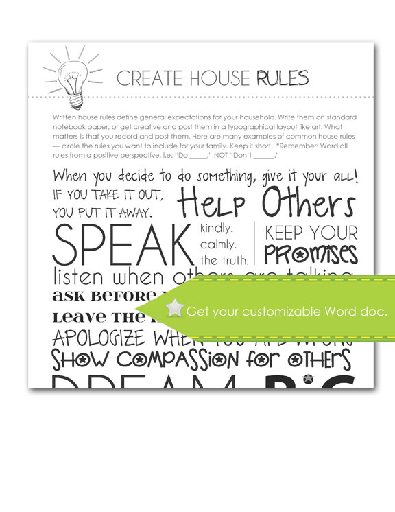 Create House Rules, Customize