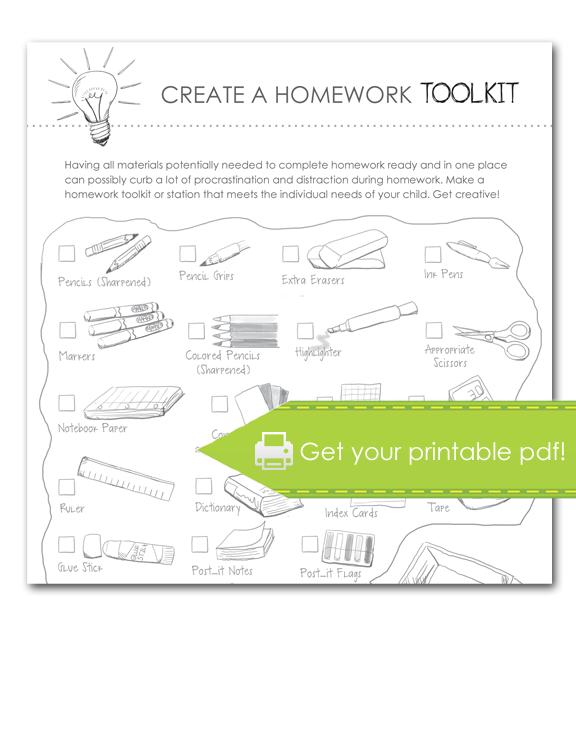 Homework Toolkit Checklist, print