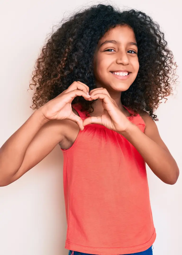 tween girl hand heart VERTICAL