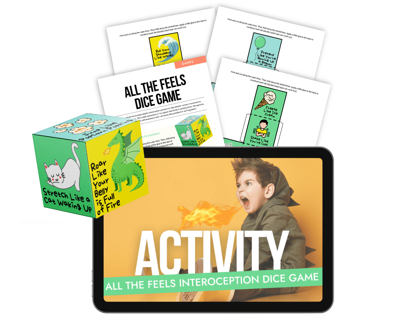 contents- ACTIVITY - All the Feels Dice Game